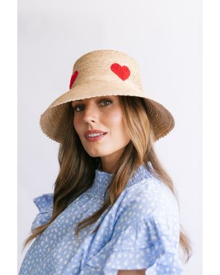 Heart Palm Straw Bucket Hat