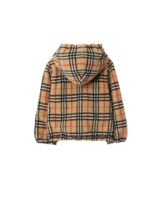 Boys' Reversible Check Fleece Hooded Jacket - Little Kid, Big Kid