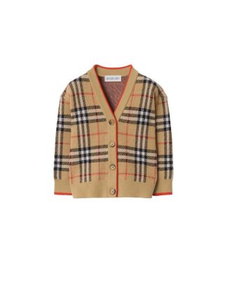 Girls' Check Wool Cardigan - Baby, Little Kid