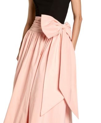  Crepe and Faille Strapless Gown with Bow Detail