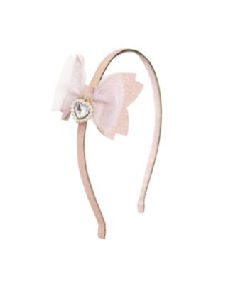 Girls' Heart Charm Glitter Bow Headband - Little Kid, Big Kid
