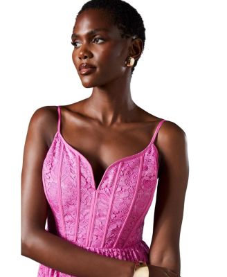 Lace Pleated Maxi Dress