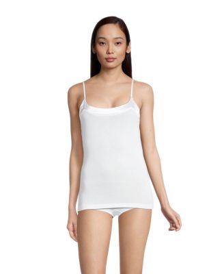 Scoop Neck Spaghetti Strap Camisole with Satin Trim