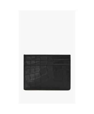 Tiny Cassandre Card Case in Crocodile-embossed Matte Leather