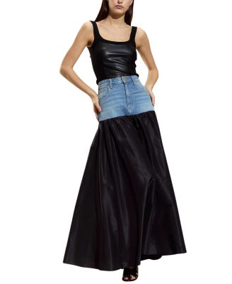  Tribeca Faux Leather Combo Top