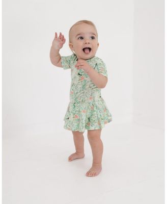 Girls' Sage Blossom Bamboo Twirl Dress with Bodysuit - Baby