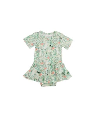 Girls' Sage Blossom Bamboo Twirl Dress with Bodysuit - Baby
