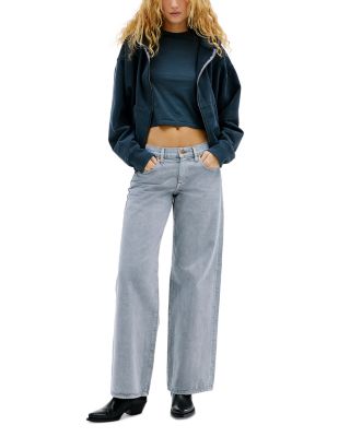 Lexi Low Rise Wide Leg Jeans in Shadow Grey