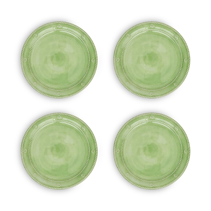 Juliska Berry & Thread Melamine Dessert/salad Plate, Set Of 4 In Green