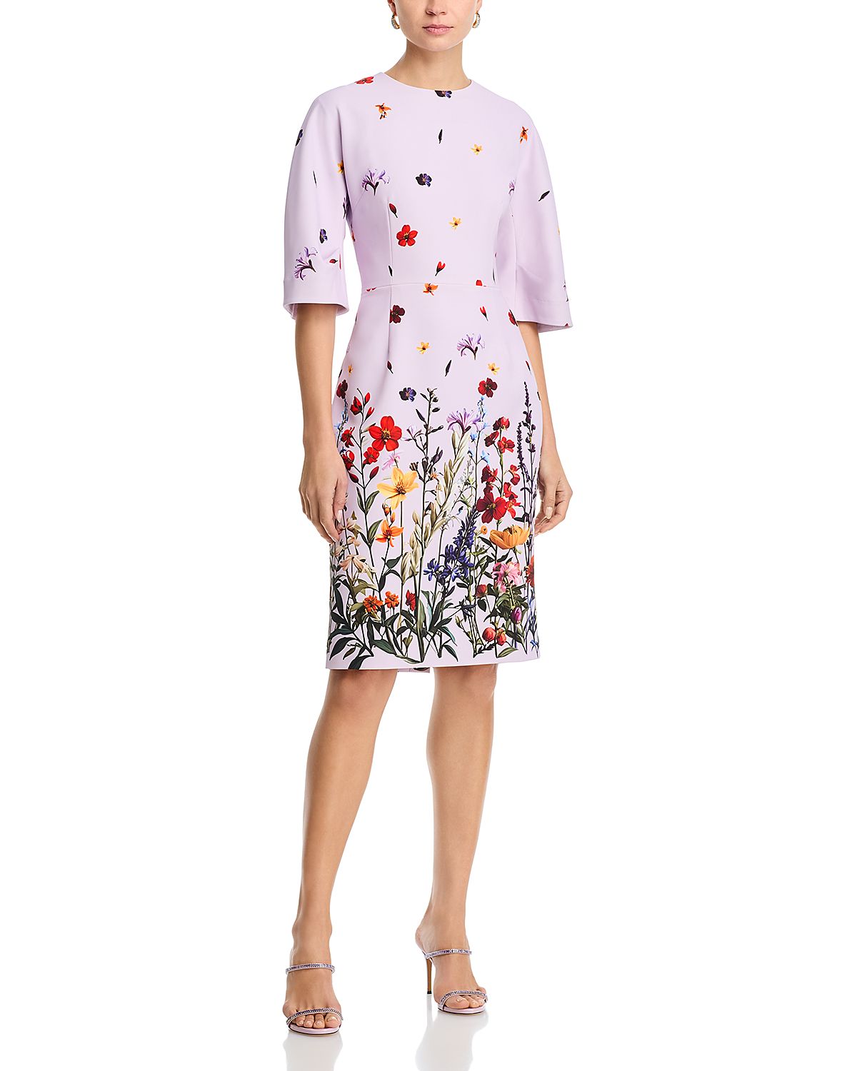 Teri Jon by Rickie Freeman Crepe Floral Dress