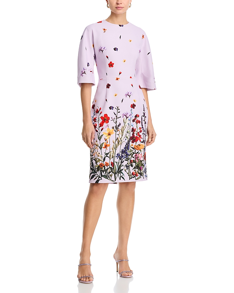 Teri Jon by Rickie Freeman Crepe Floral Dress