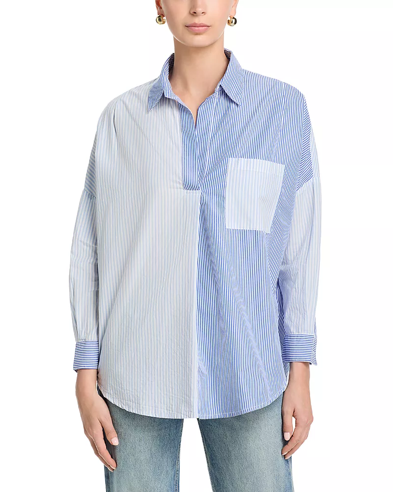 French Connection Striped Popover Shirt