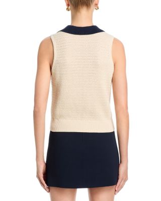 Mozart Contrast Knit Collared Sweater