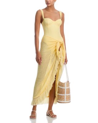 Katerina Knit Wrap Midi Skirt Swim Cover-Up 