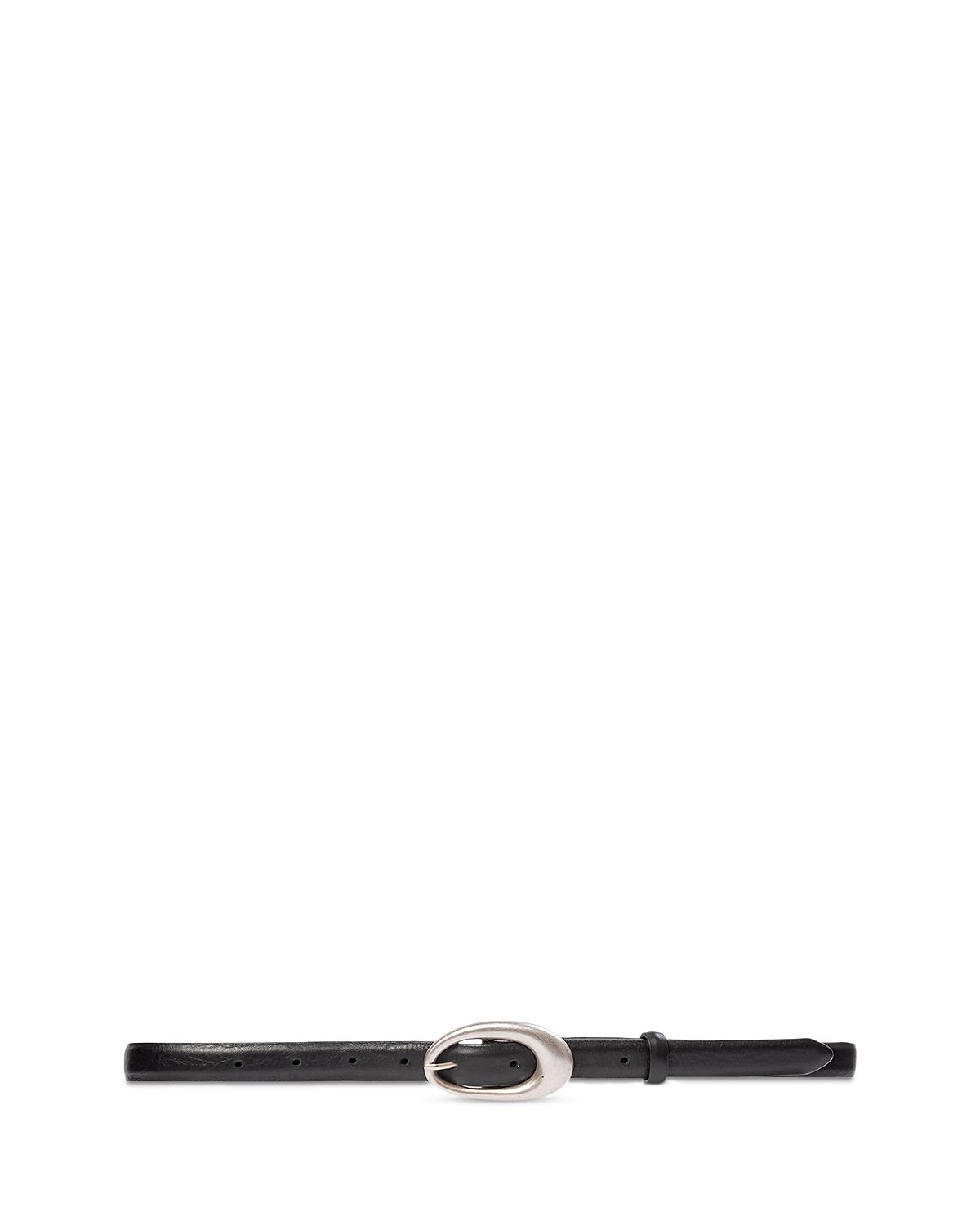 Black Suede Studio Women's Oval Buckle Belt