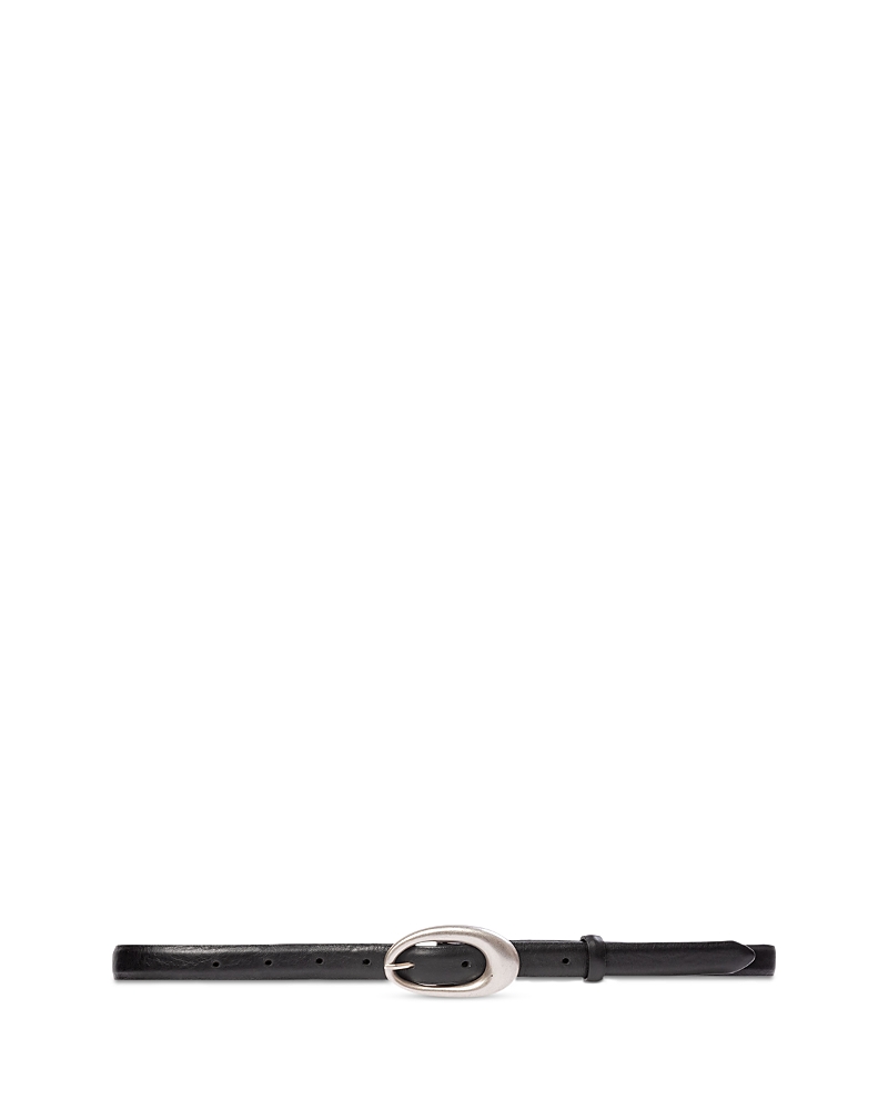 Black Suede Studio Women's Oval Buckle Belt