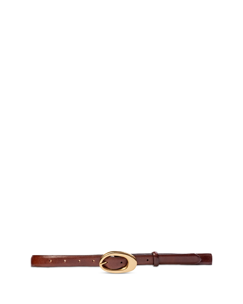 Black Suede Studio Women's Oval Buckle Belt