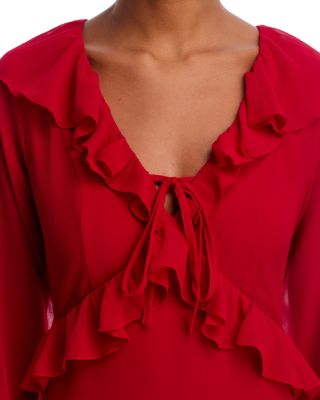 Ruffle Long Sleeve Mini Dress - Exclusive