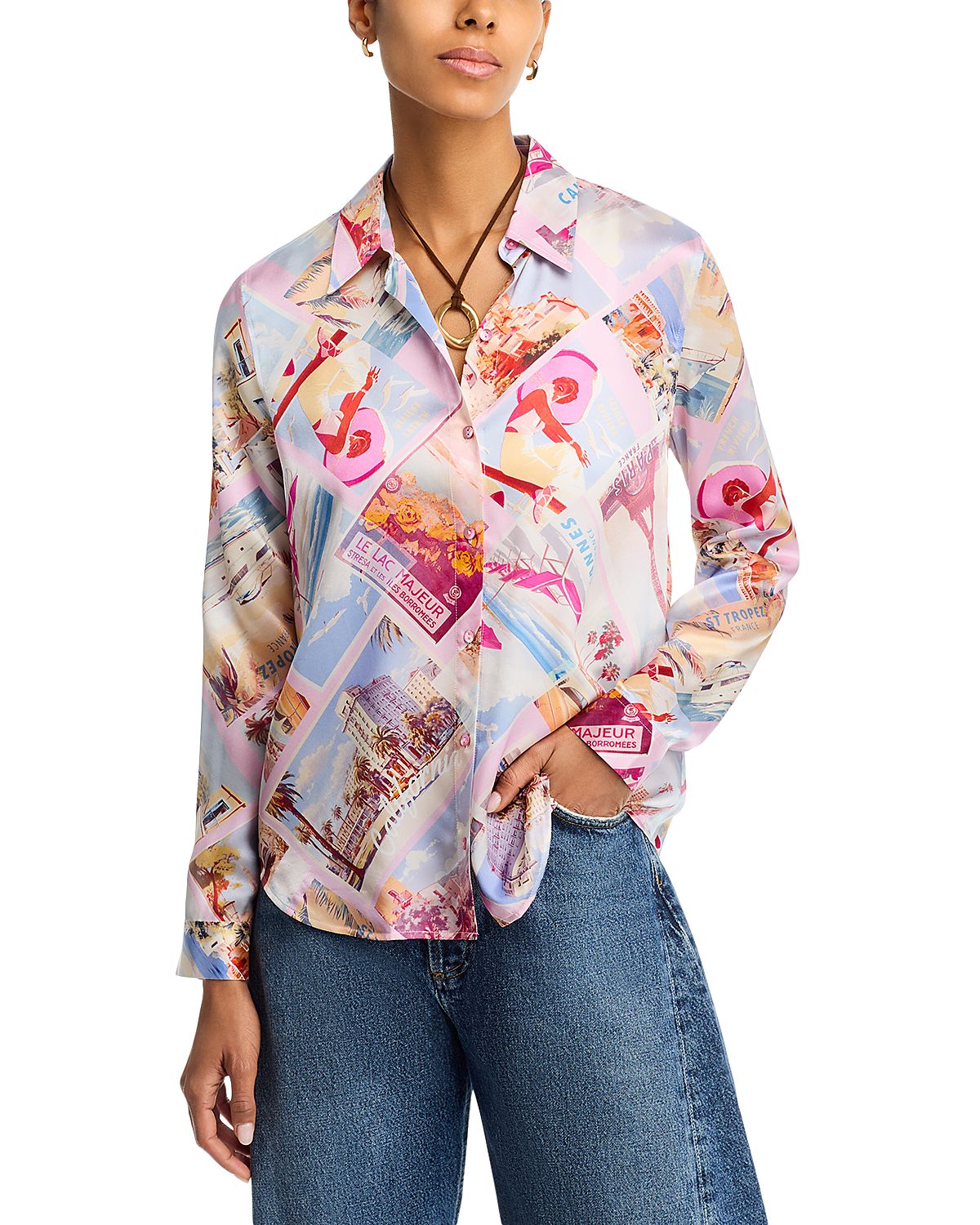 L'Agence Tyler Printed Silk Blouse