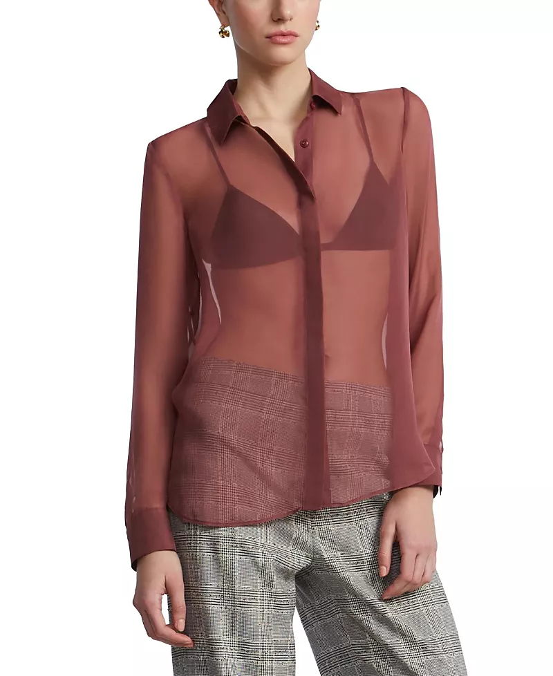 Bcbgmaxazria Chiffon Button Down