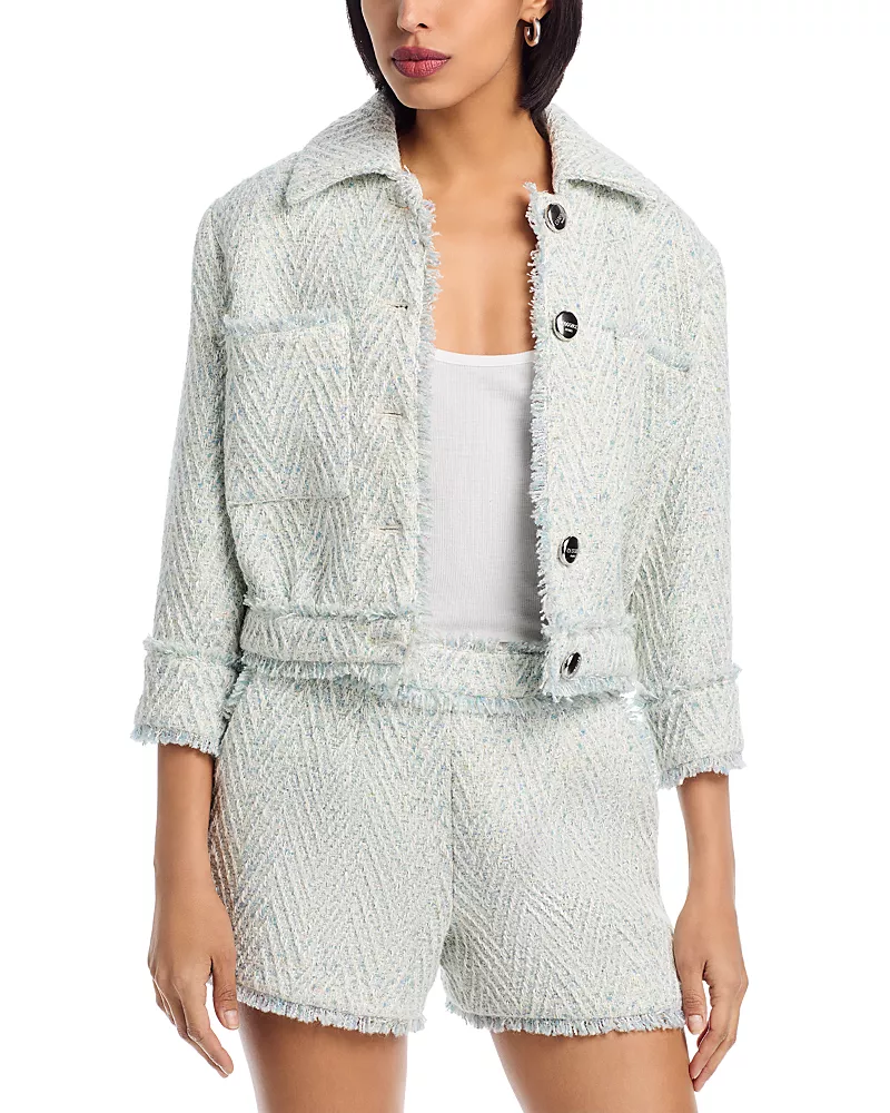 L'Agence Jia Crop Fringe Jacket