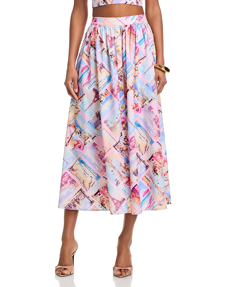 L'Agence Seina Front Placket Midi Skirt