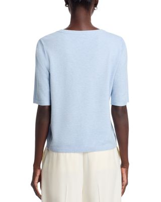 Floral Embroidered Short Sleeve Sweater