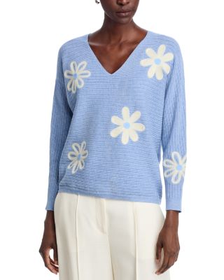 Floral Embroidered Dolman Sweater