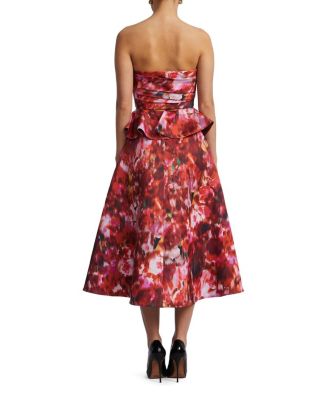 Printed Cascade Midi Skirt