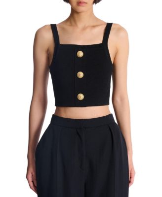  Knit Bralette Top with Buttons