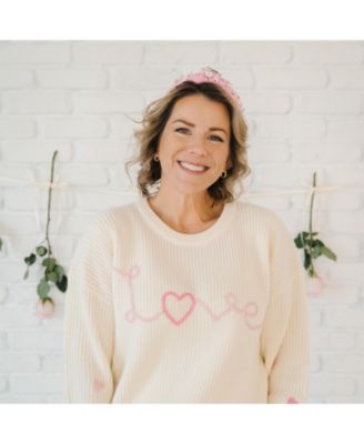 Women's Ditsy Love Valentine's Day Knit Sweater