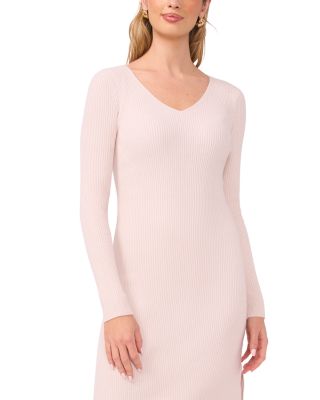 Ribbed V Neck Dress
