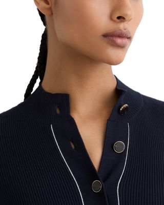 Button Front Long Sleeve Midi Dress