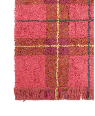 Lorena Canals Wouf Wouf Washable Rug Tartan Vintage Red 4'7"x6'3" Area Rug