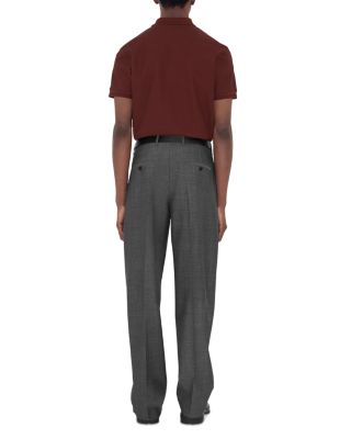 Eddie Cotton Piqu&eacute; Equestrian Knight Embroidered Slim Fit Check Placket Polo Shirt