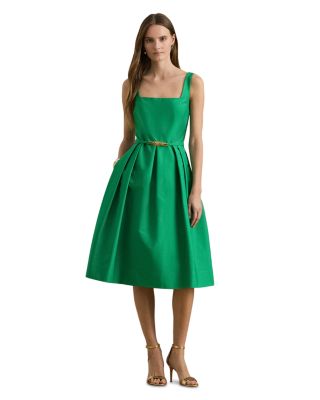Belted Faille Cocktail Dress