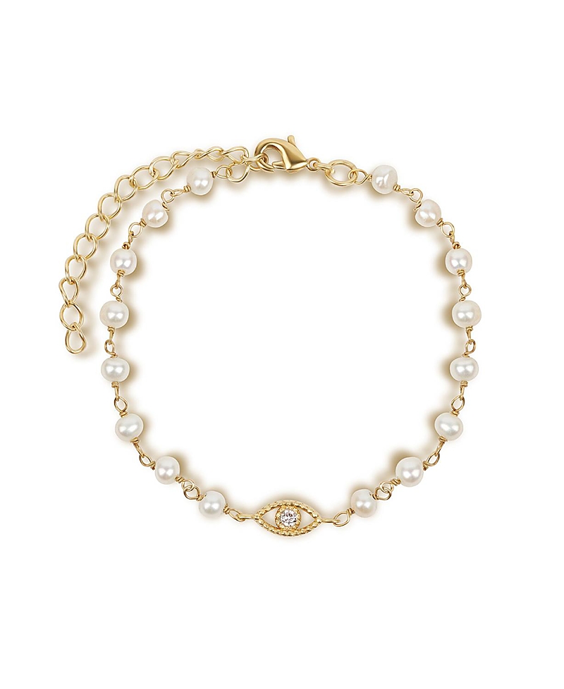 Karma and Luck Dreamlike Protection Pearl Evil Eye Charm Bracelet