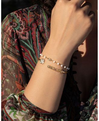  Dreamlike Protection Pearl Evil Eye Charm Bracelet