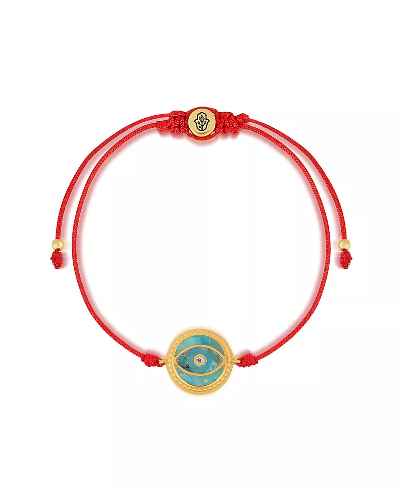 Karma and Luck Universal Harmony Turquoise Evil Eye Red String Bracelet