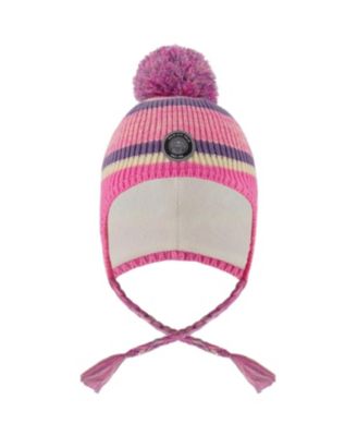 Girls' Lined Peruvian Knit Pompom Hat - Little Kid, Big Kid