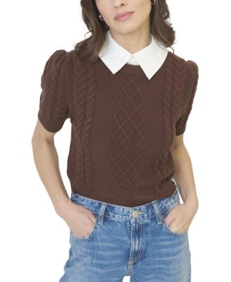  Women's Astrid Twofer Poof Sleeve Polo Shirt