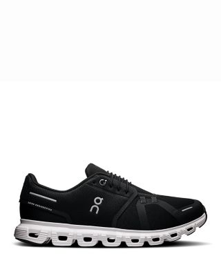 Men's Cloud 6 Lace Up Sneakers in Black/White