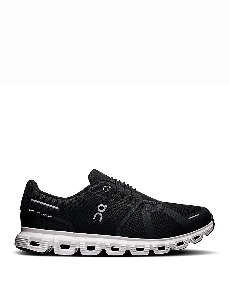 On Men's Cloud 6 Sneakers in Black/White
