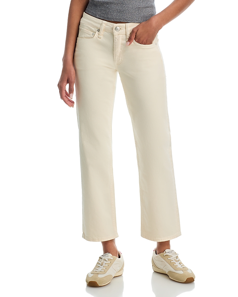 rag & bone Harlow Low Rise Straight Ankle Jeans in Ecru