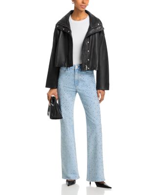 Sofia Embellished Mid Rise Jeans in Flora Embellished