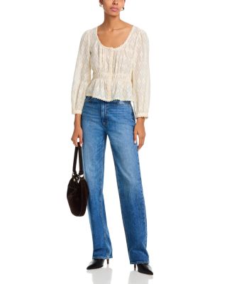 Stevie High Rise Straight Leg Jeans in Bonjour