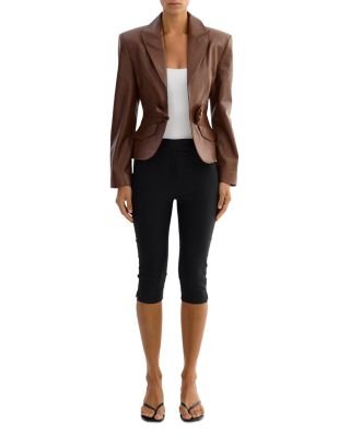 Leather Belted Blazer