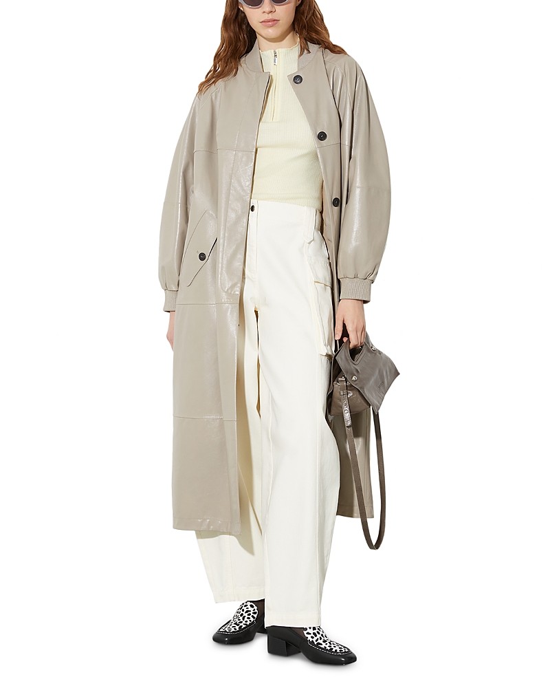 Mac & Co. Glossy Leather Duster Coat