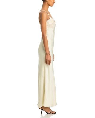 Elisan Lace Satin Maxi Dress