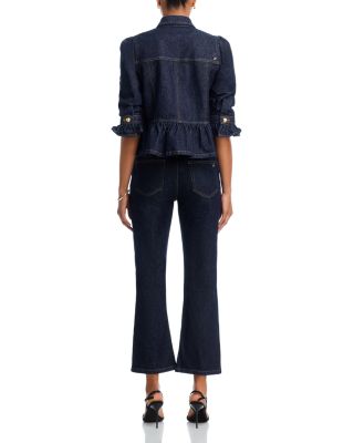 Delanie Denim Jacket & Stevie High Rise Crop Jeans in Indigo Noir